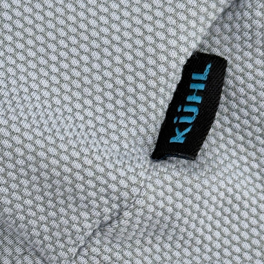 Kuhl Polo Shirt Mens Size L Gray Textured Short Sleeve Dual Chest Pockets - Picture 14 of 14